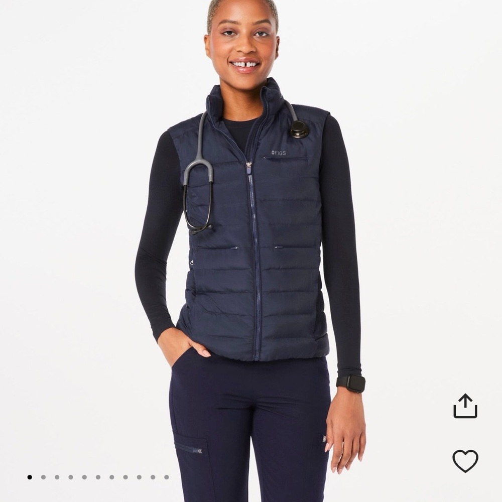Figs Women's Dark Blue Quilted Vest